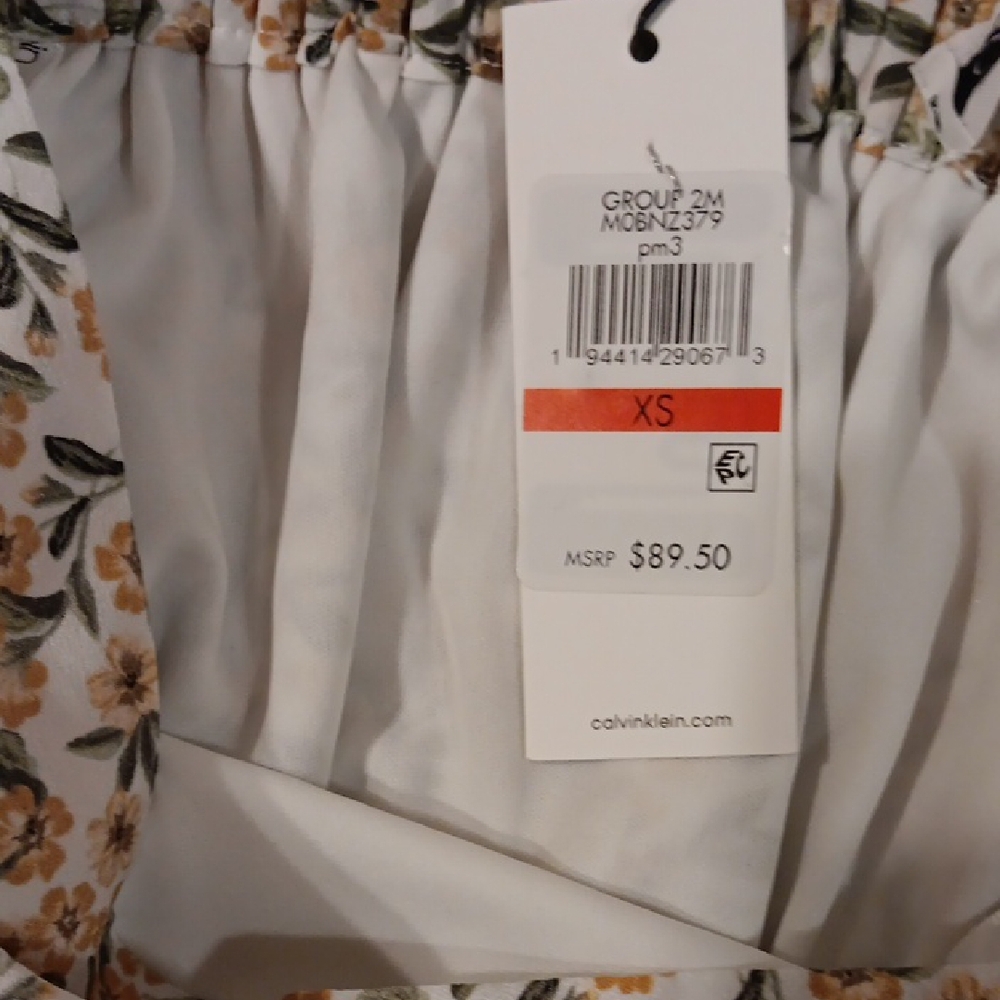 Calvin Klein Tan and Brown Ruched Midi Skirt - Picture 2 of 3